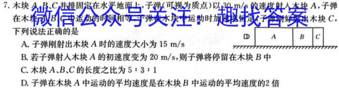 青桐鸣 2026届普通高等学校招生全国统一考试 青桐鸣联考(高二)(9月)物理试卷答案