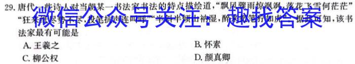 衡水金卷先享题2024答案调研卷(广西专版历史试卷答案