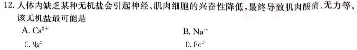 2024-2025学年怀仁一中高三年级摸底考试(25008C)生物