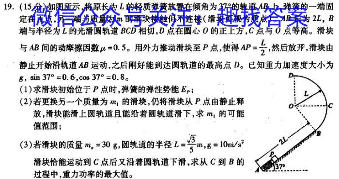 甘肃省天水市麦积区某校2024-2025学年第一学期九年级暑期测试卷物理试卷答案