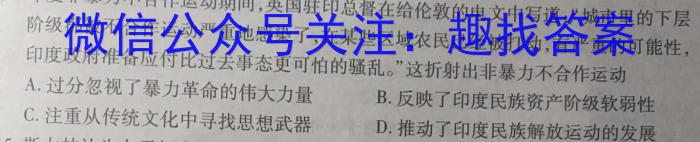 安徽省2023-2024学年度第一学期九年级期末质量检测试卷历史试卷答案