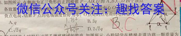 合肥八中 2023-2024学年第一学期高一年级期末检测物理试卷答案