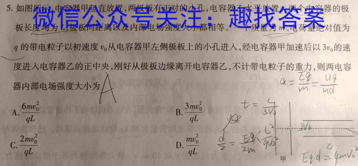 广东省三校2024-2025学年度上学期 决胜高考,梦圆乙巳 第一次联合模拟考试(8月)物理试卷答案