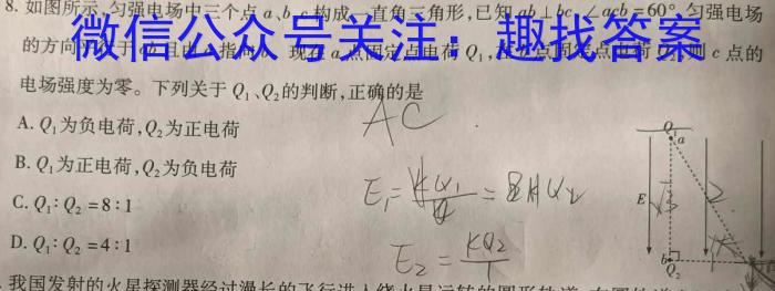 2024年江苏省高三阶段性诊断测试(24-491C)物理试卷答案