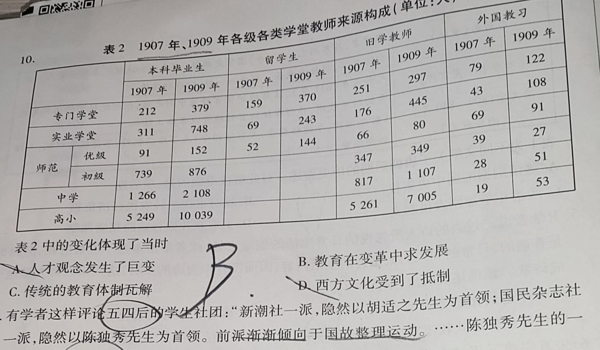 2024届重庆市高三第九次质量检测历史