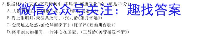 衡水大联考·广东省2025届高三年级摸底联考（8月）语文