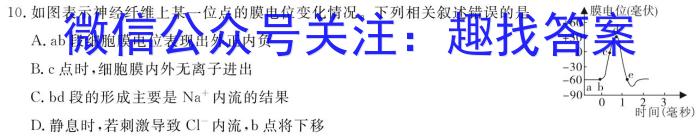 河南省2023～2024学年度七年级综合素养评估(七)[PGZX C HEN]生物学试题答案