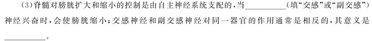 甘肃省2024-2025学年度第一学期高三开学质量检测卷生物