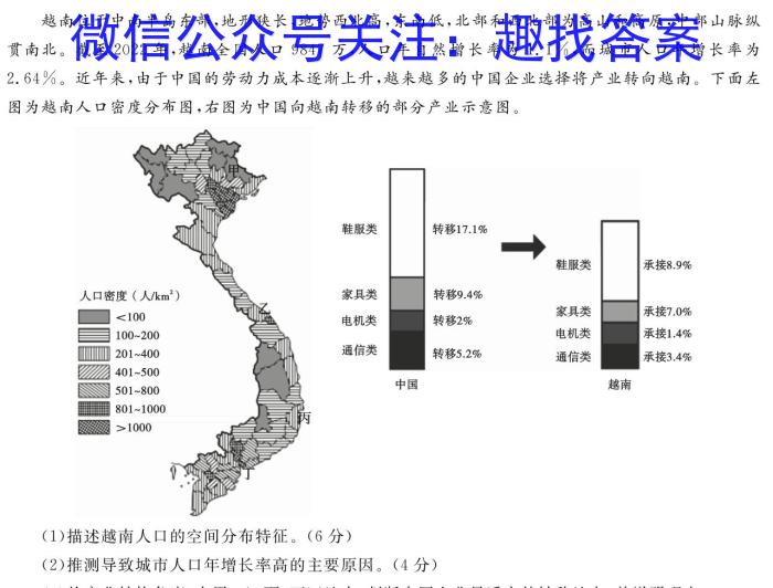 2024年湖南省普通高中学业水平合格性考试高一仿真试卷(专家版六)地理试卷答案