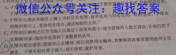 2024年普通高等学校全国统一模拟招生考试金科·新未来12月联考/语文