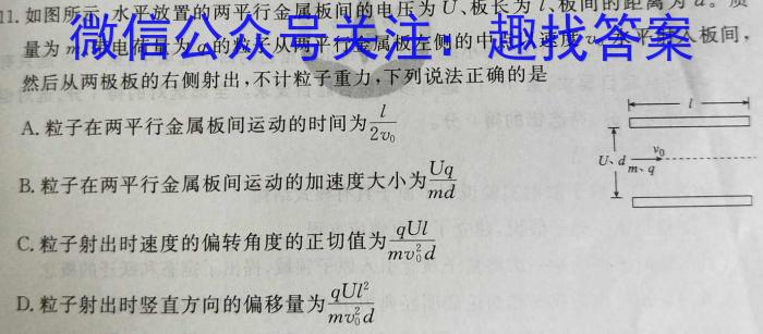 安徽省2024年九年级监测试卷(5月)物理试卷答案