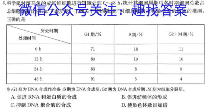 辽宁省2023-2024学年度下学期期中考试高一试题生物学试题答案