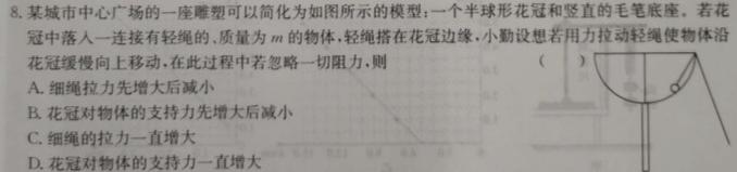 四川省大数据精准教学联盟2024-2025学年高三第一次统一统测(物理)试卷答案