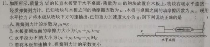 [渭南一模]陕西省渭南市2024届高三教学质量检测(Ⅰ)1物理试题.