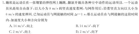 九师联盟 2024届高三2月开学考X试题物理试题.