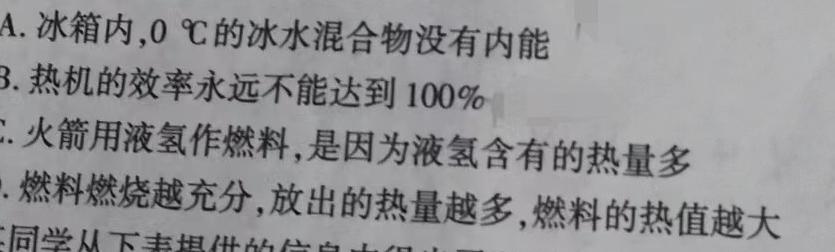 吉林省吉林七中教育集团2024-2025学年度上学期阶段测试八年级开学考试(物理)试卷答案