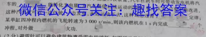 山西省2024届九年级期末综合评估 4L R物理试卷答案