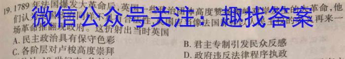 2024年普通高等学校招生统一考试模拟信息卷(123456)历史试卷答案