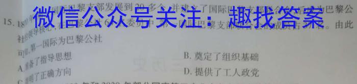 河南省开封市2023-2024学年第一学期九年级调研检测历史试卷答案