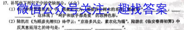 陕西省榆阳区2023-2024学年度第一学期九年级期末检测A语文