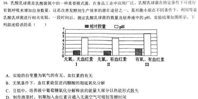 江西省永修县2023-2024学年度下学期七年级期中考试生物学