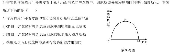 广东省大湾区2023-2024学年第一学期末普通高中一联合考试生物