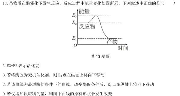 广西2024年春季期高三5月(2024.5.21)联考试卷生物