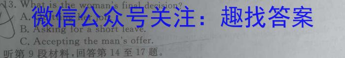 山西省2024届九年级学业水平检测卷（117）英语