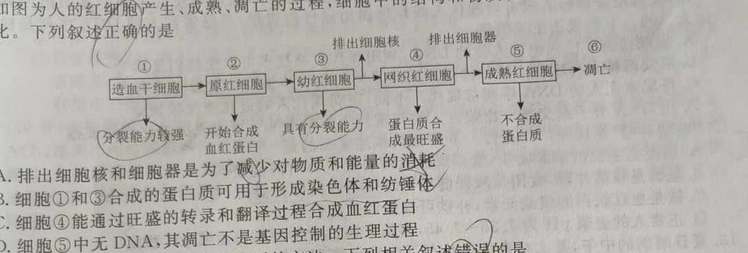 安徽省2023-2024学年第二学期七年级教学素养测评期末联考（6月）生物