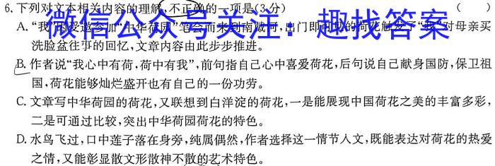 衡水金卷先享题信息卷 2024年普通高等学校招生全国统一考试模拟试题(二)语文