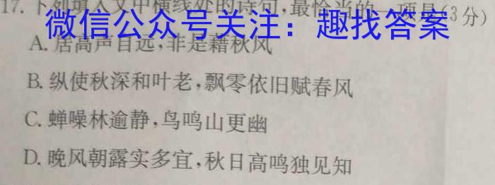 黄金卷2024年河南省普通高中招生考试黄金模拟(三)语文