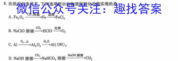 q安徽省2023-2024学年高一年级阶段性测试（二）化学