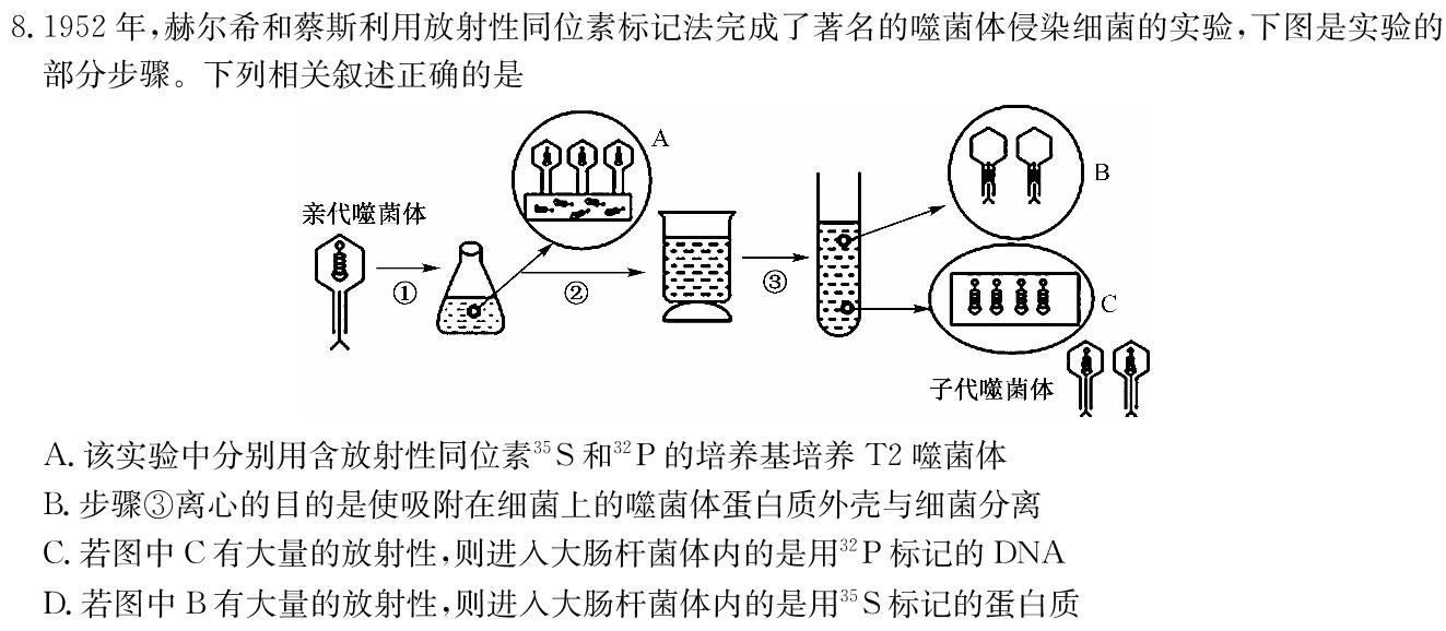 江西省2024年初中学业水平考试模拟(八)8生物学试题答案