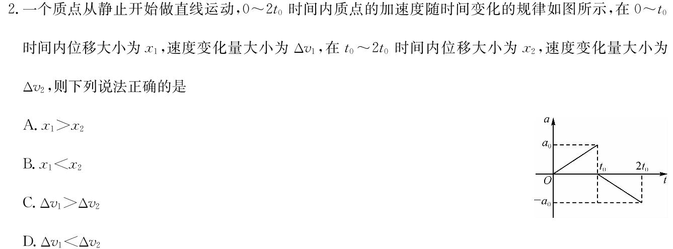 [今日更新]2024届石室金匮高考专家联测卷(二).物理试卷答案