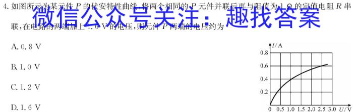 炎德英才大联考2024年高考考前仿真联考三物理试卷答案