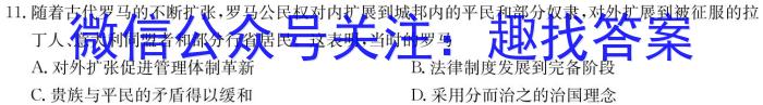 河南省2023~2024学年度八年级上学期阶段评估(一) 1L R-HEN历史试卷答案