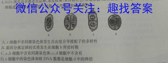 衡水金卷先享题月考卷 2023-2024学年度上学期高三六调(JJ)考试生物学试题答案