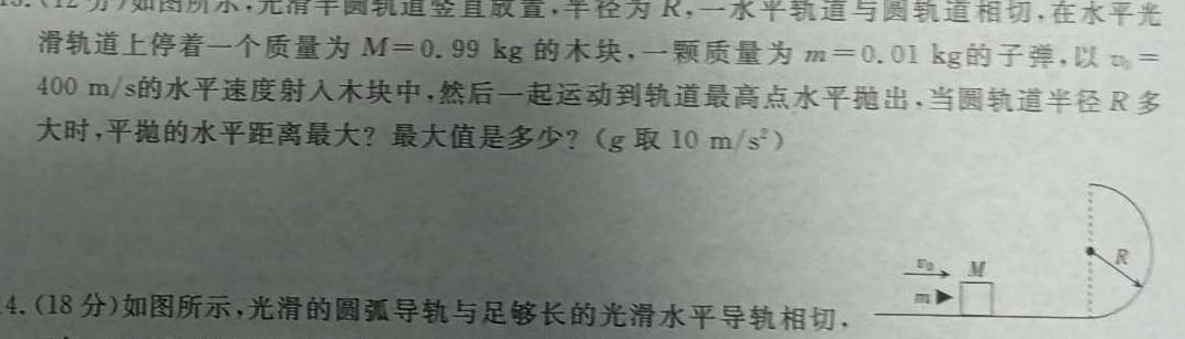 2024年河南省名校联考押题冲刺卷模拟卷(一)(物理)试卷答案