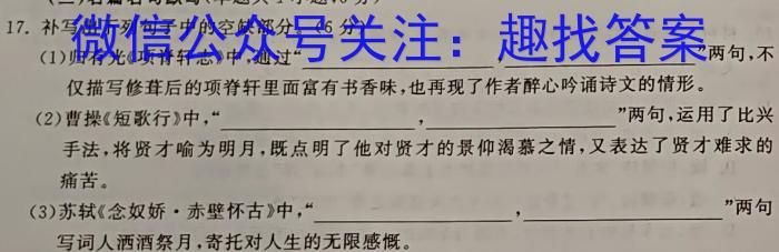 吉林省2023-2024学年上学期高二年级期末考试试卷（242444D）/语文