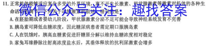 2024年湖南省普通高中学业水平合格性考试高二仿真试卷(专家版四)生物学试题答案