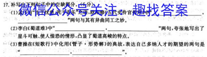 晋文源 山西省2023-2024学年九年级第一学期期末质量检测语文