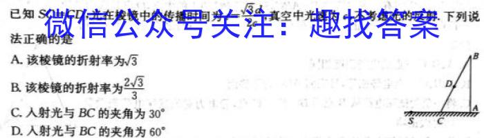 2024届衡水金卷先享题调研卷(贵州专版)三物理试卷答案