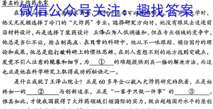 文博志鸿2024年河南省普通高中招生考试模拟试卷（经典一）语文