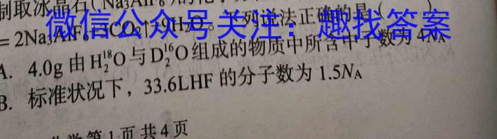 3湖南省2023学年下学期高一12月联考化学试题