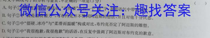 2024年2月海南省高三年级春季学期开学摸底联考/语文