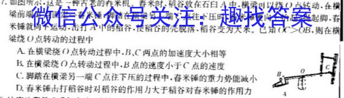 安徽省2024年初中学业水平考试冲刺(一)1物理`