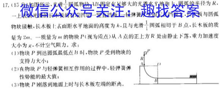 河南省2024年中招模拟考试试题(一)物理试卷答案