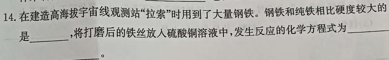 1九师联盟 商丘领军联盟高二年级12月质量检测化学试卷答案