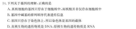 山东省临沂市2024年普通高等学校招生全国统一考试(模拟)(2024.5)生物