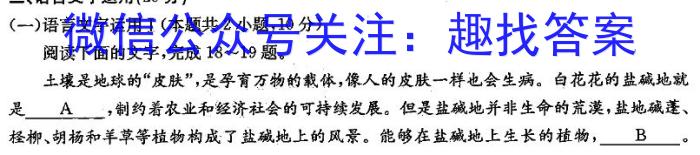 2024年陕西省初中学业水平考试 YJ③语文